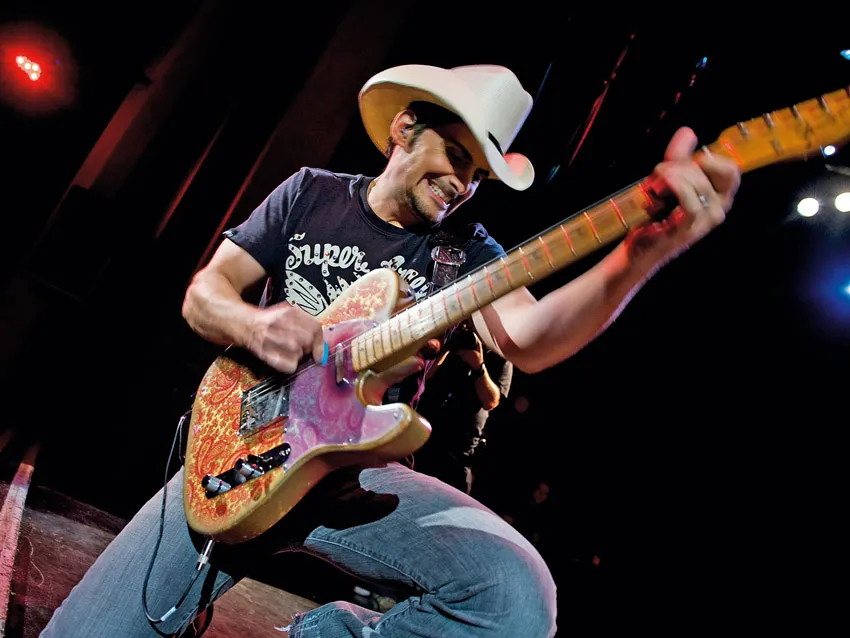 BRAD PAISLEY WITH HIS "LOST PAISLEY' TELECASTER